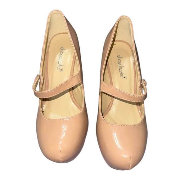 Shoe Dazzle EUC Beige Wedges Size 8 - Picture 2 of 6